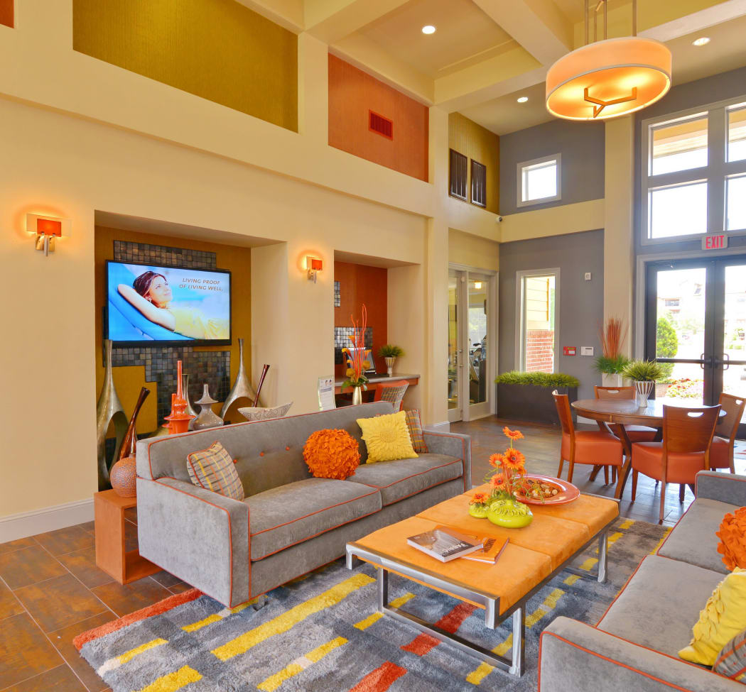 Interior view of resident clubhouse at IMT Kingwood in Kingwood, Texas
