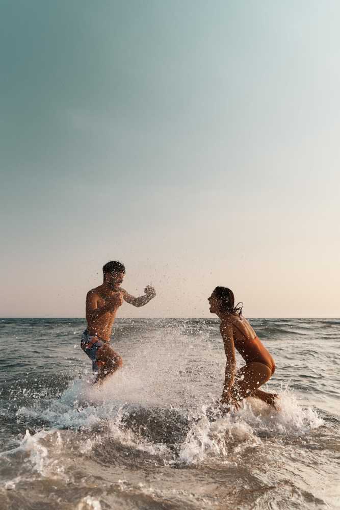 Resident couple at the beach near Sulzbacher Village in Jacksonville, Florida