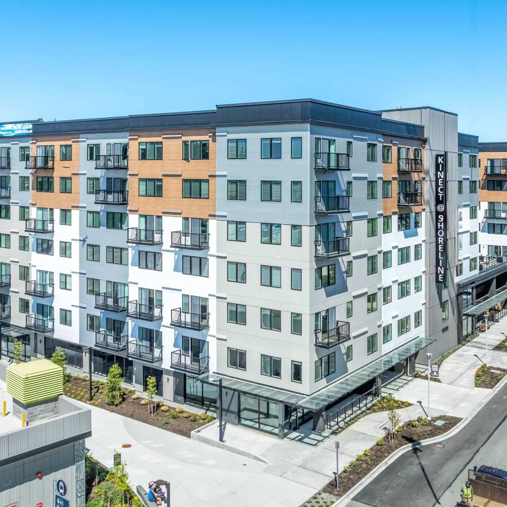 View the neighborhood near Kinect @ Shoreline in Shoreline, Washington