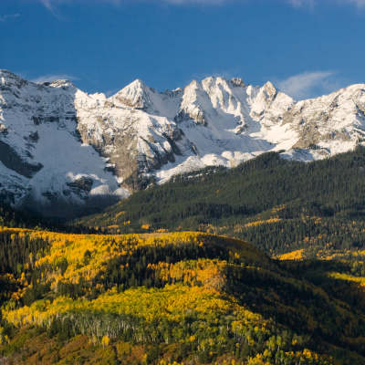 Snowy Colorado mountain range