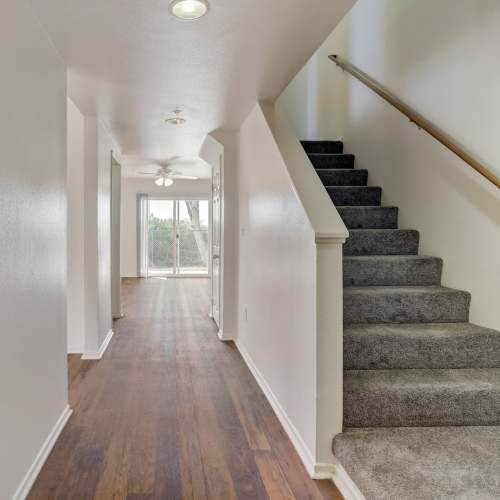 hallway and stairway at San Onofre II in San Clemente, California