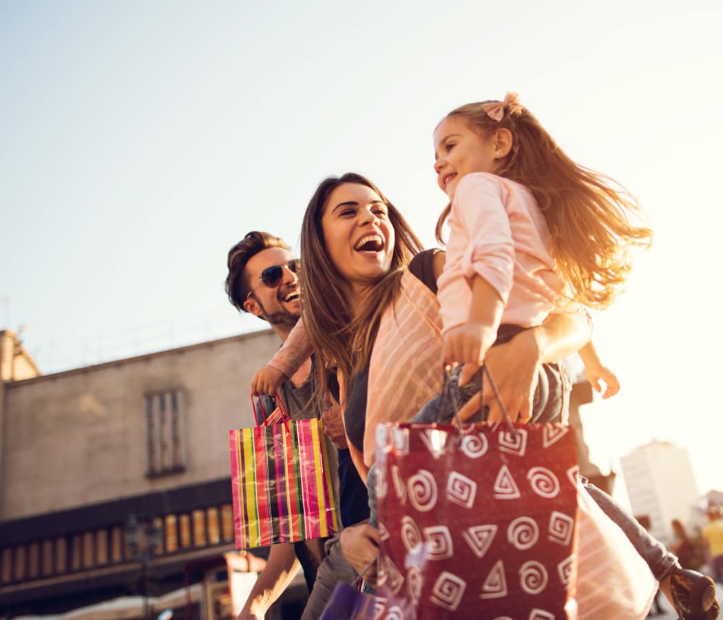 Family shopping in the neighborhood near Sienna Heights Apartment Homes in Lancaster, California