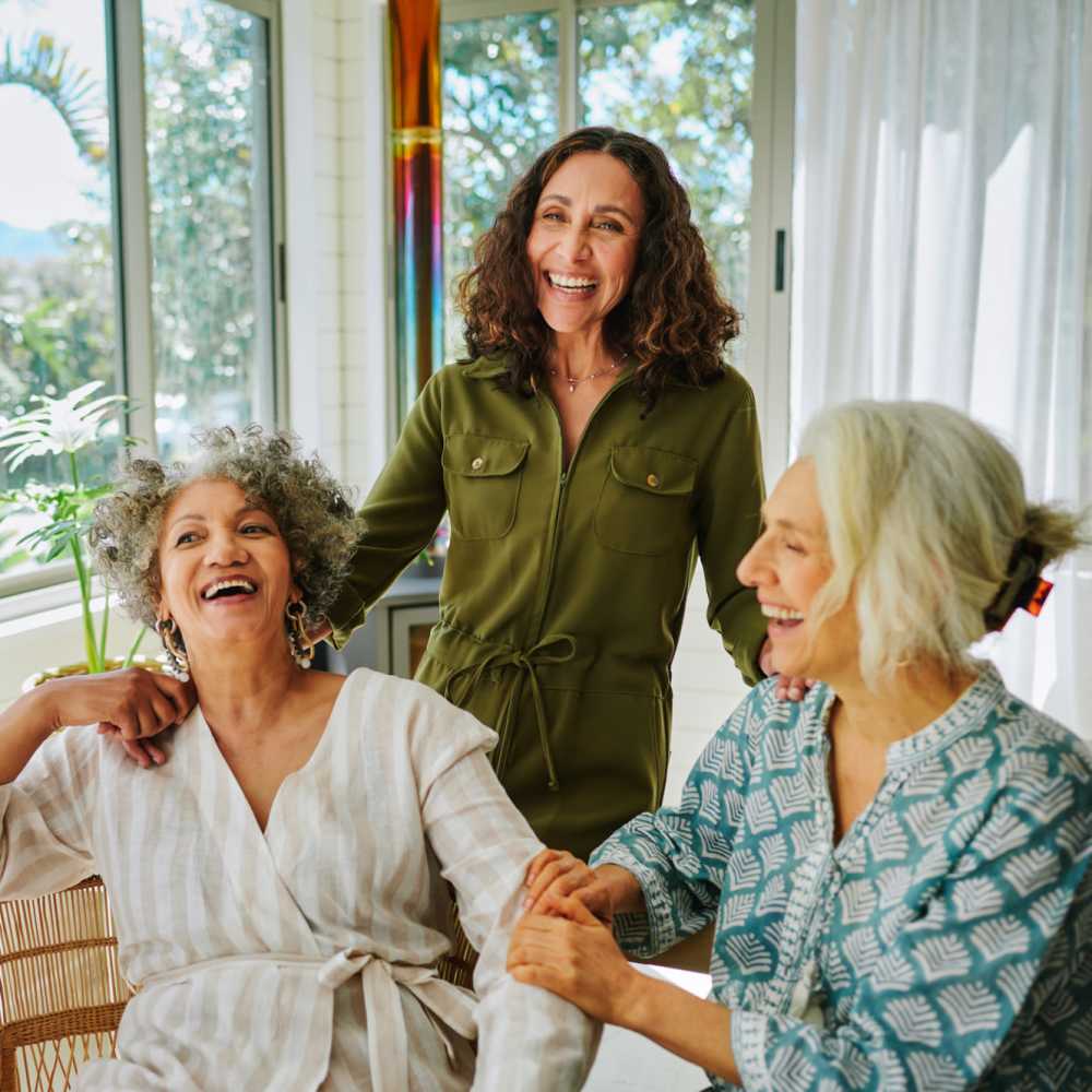 Resident and friends at Lakeridge Commons in Wilmington, North Carolina