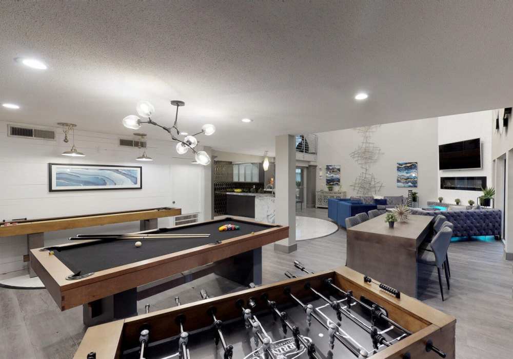 game room at Ridley Apartments in Houston, Texas