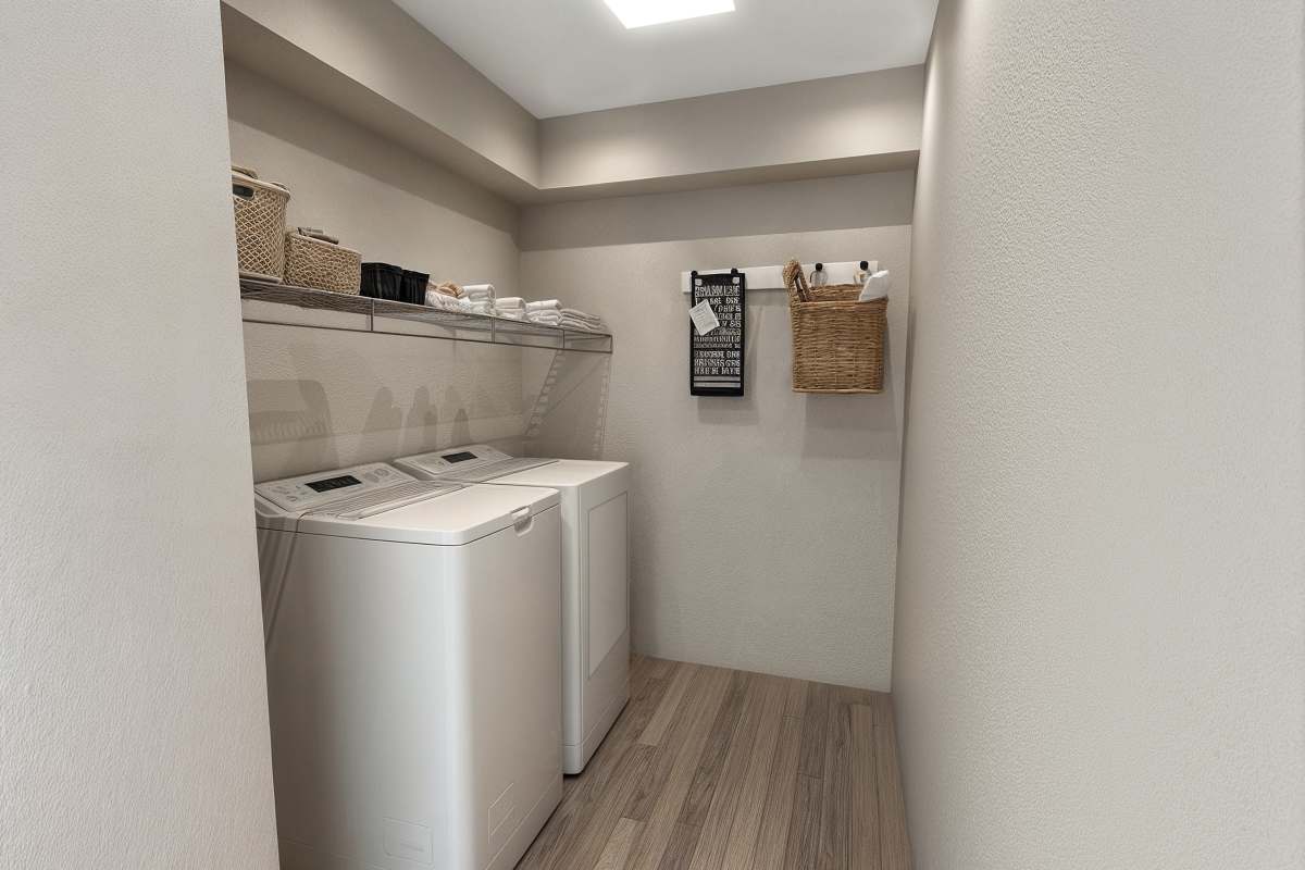 Resident laundry in upgraded apartment at La Fontenay in Louisville, Kentucky