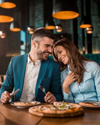 Couple out for dinner near Cavalry at Liberty Hill in Georgetown, Texas