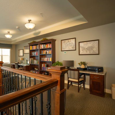 Library and study at The Sanctuary at St. Cloud in St Cloud, Minnesota