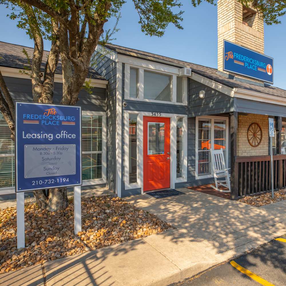 Leasing office at Fredericksburg Place Apartments in San Antonio, Texas