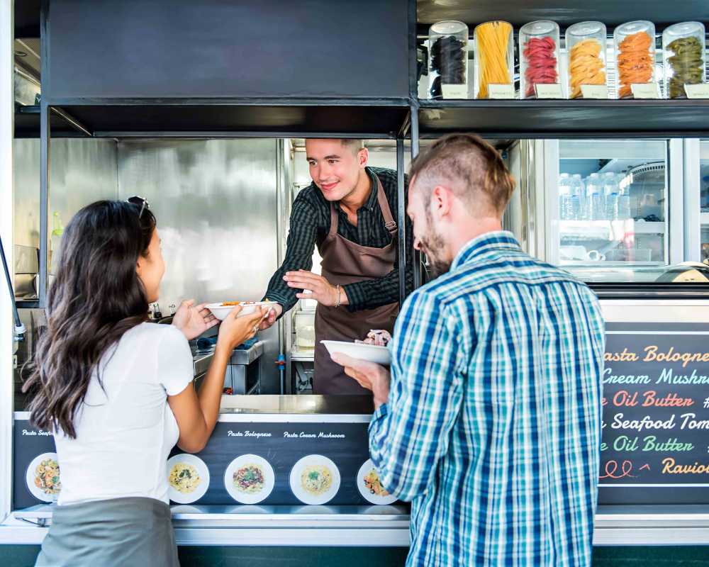 Residents enjoying an evening at Food Truck Friday