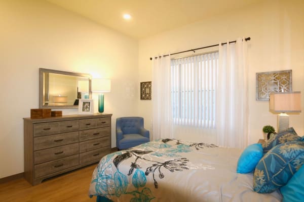Bedroom at Sun Oak Senior Living in Citrus Heights, California