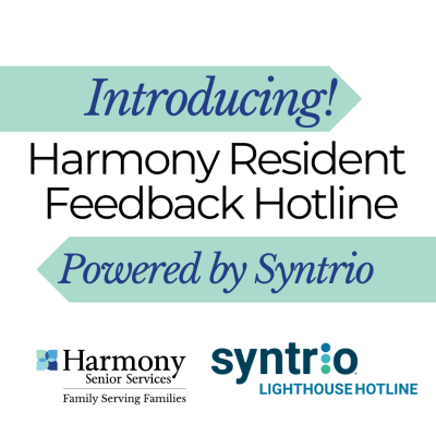 harmony senior services syntrop resident feedback hotline