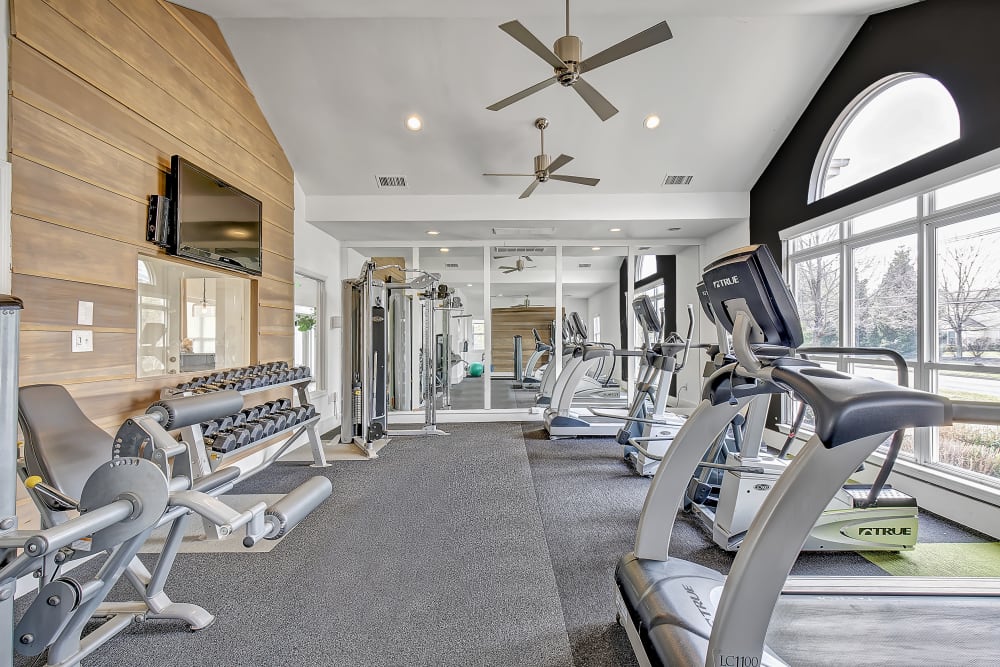 Work out room with treadmills at Stewards Crossing Apartments apartment homes in Lawrenceville, New Jersey