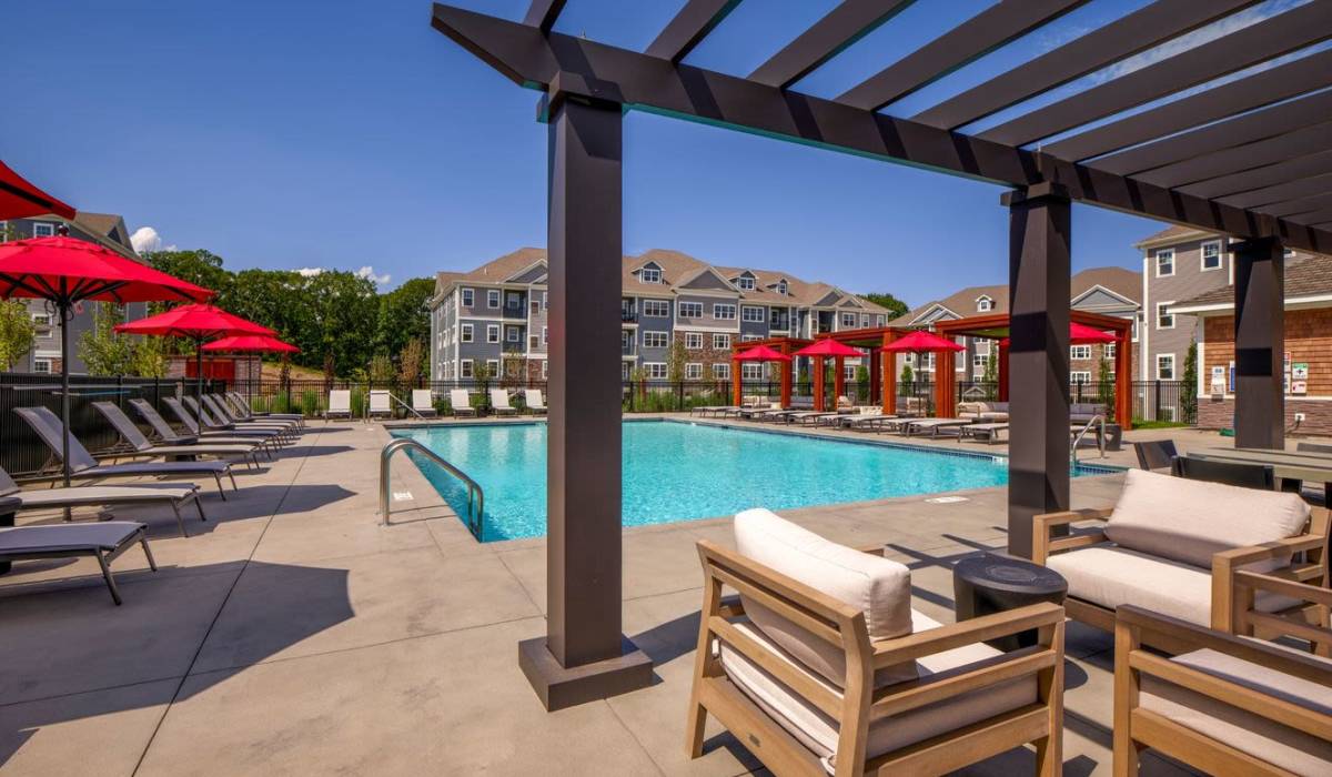 community area at Ten Trumbull in Trumbull, Connecticut 