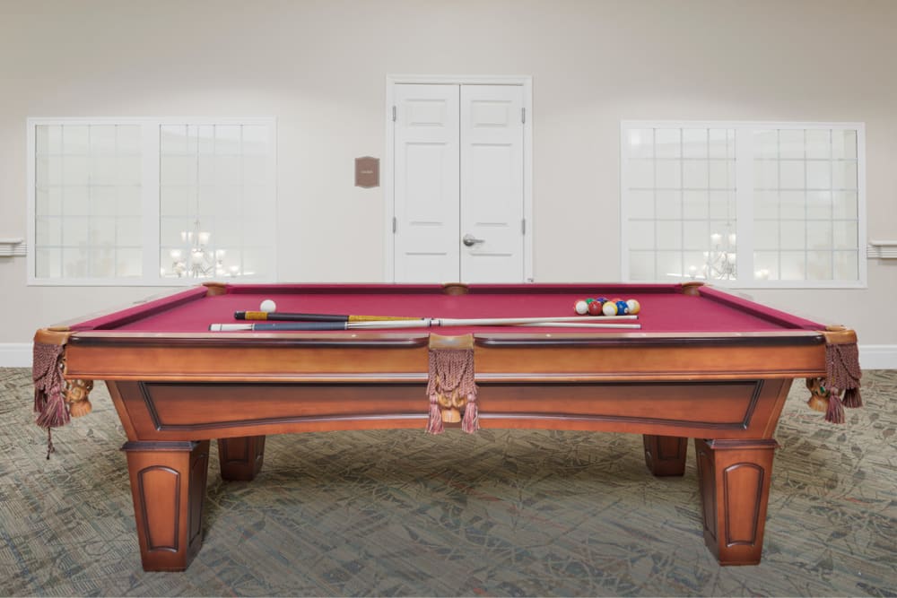 Billiards room at Harmony at Chantilly in Herndon, Virginia