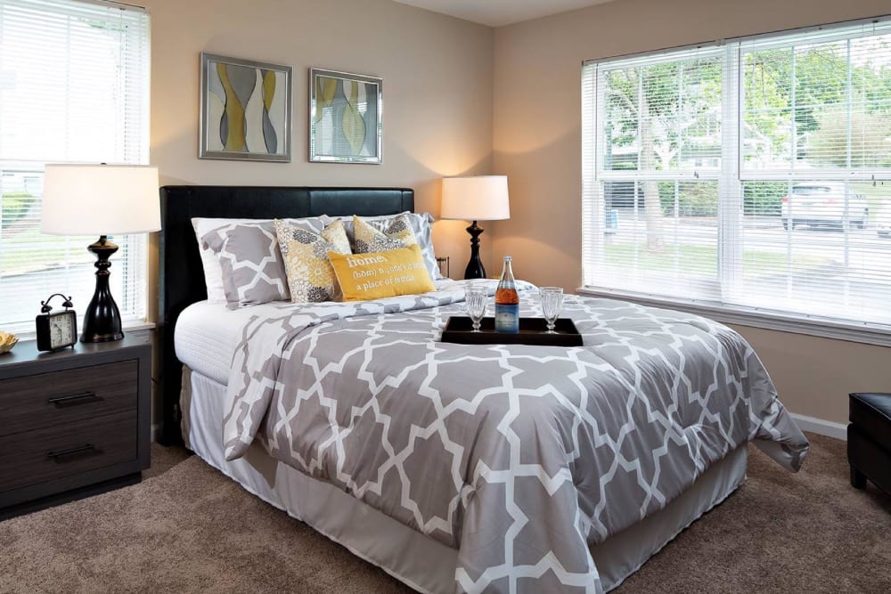 A spacious model bedroom at Summit at Mill Ridge in East Haven, Connecticut