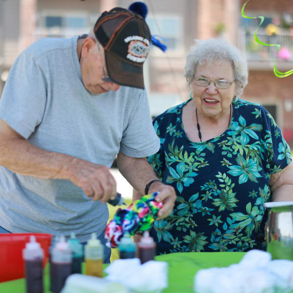 Two residentsdoing crafts together at The Wildwood Senior Living in Joplin, Missouri