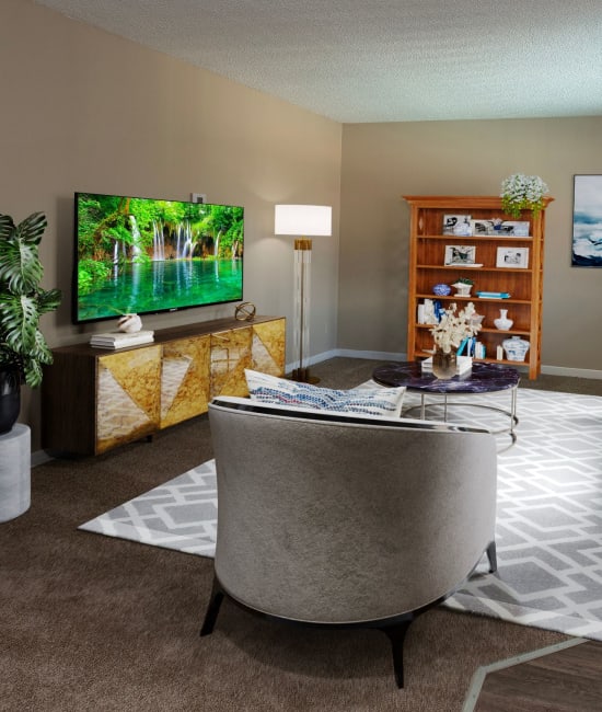 Living room at Corabel Lane Apartments in Sacramento, California