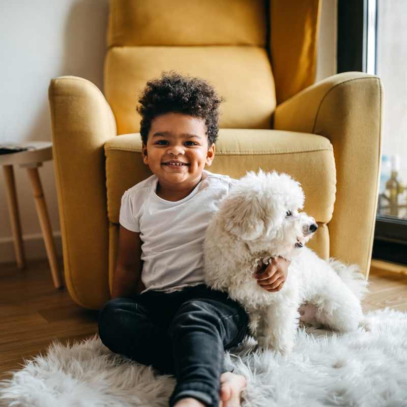 A kid and his dog at Rockwood Park, North Chesterfield, Virginia