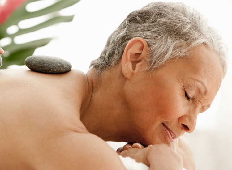 Resident getting a massage at St. Anthony's Senior Living