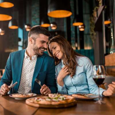 Residents havong food in local restaurant near Quail Run in Middleton, Wisconsin