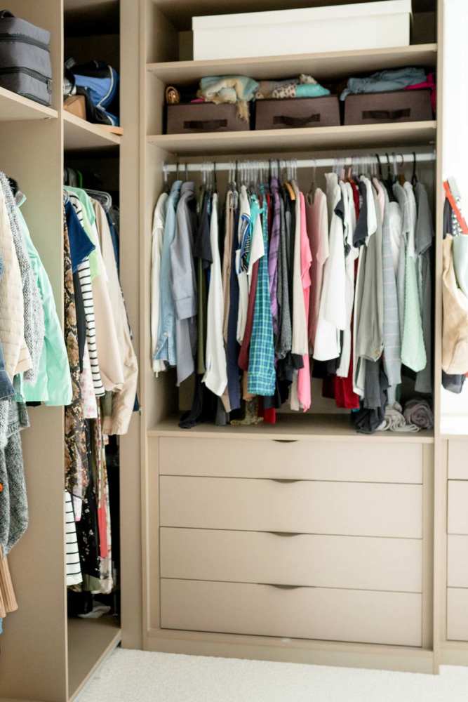Walk-in closet in a apartment at Filbin Creek in North Charleston, South Carolina