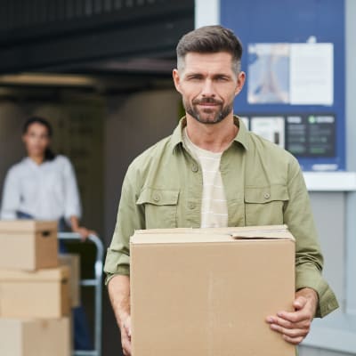 Customers unloading boxes at Storage Star - Rio Vista in Rio Vista, California