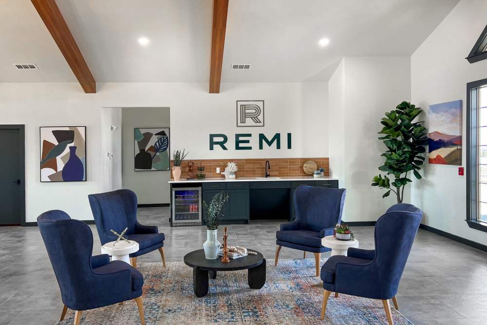 Clubhouse area at Remi Apartment Homes in White Settlement, Texas
