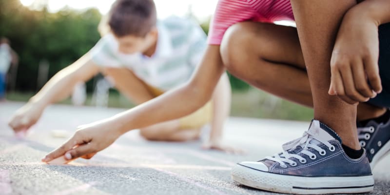 Children playing at a school near Dahlgren Townhomes in Dahlgren, Virginia