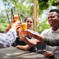 Residents enjoying drinks near Helios in Richmond, Virginia