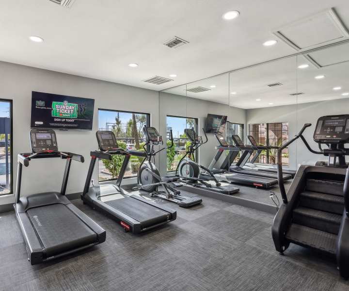 Fully equipped fitness center at Strada in Tempe, Arizona