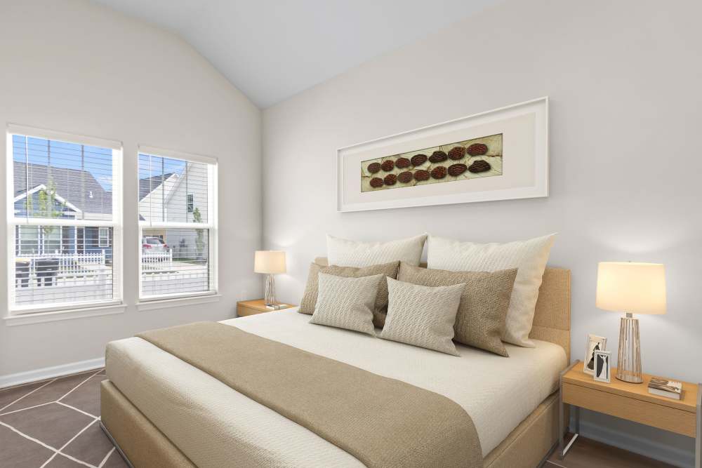 Modern bedroom rug at Crystal Lake & Kingsley Apartments and Townhomes in Fayetteville, North Carolina