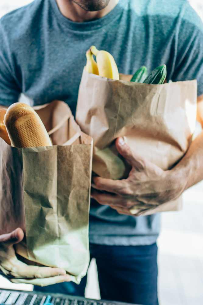 Residents shopping at a market near Twin Creeks in Antioch, California