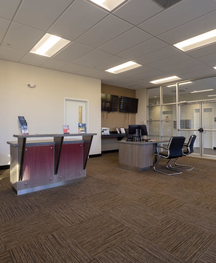 Inside the leasing office at StorQuest Express in Ave Maria, Florida