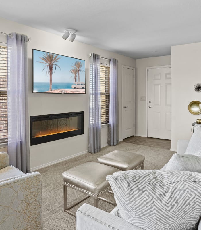 Living room at Watercress Apartments in Maize, Kansas