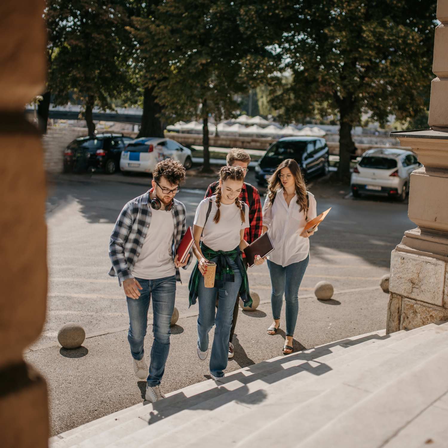 Residents walking to class at The Quarters at Lincoln in Lincoln, Nebraska