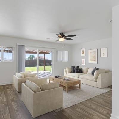A furnished living room in a home at Silver Strand I in Coronado, California
