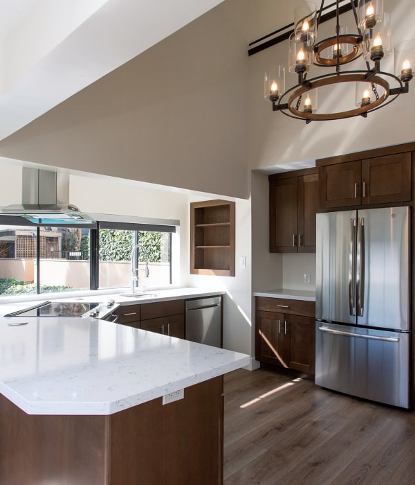kitchen at Woodmont Apartments in Belmont, California