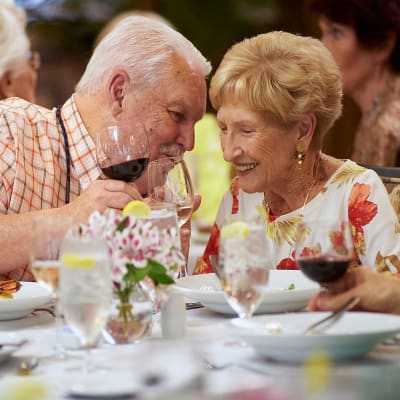A couple enjoying dining at The Crossings at Eastchase in Montgomery, Alabama