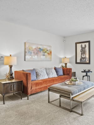 Living room at Windsail Apartments in Tulsa, Oklahoma