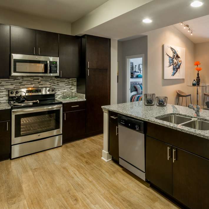 Well equipped kitchen at Infinity at Centerville Crossing, Virginia Beach, Virginia