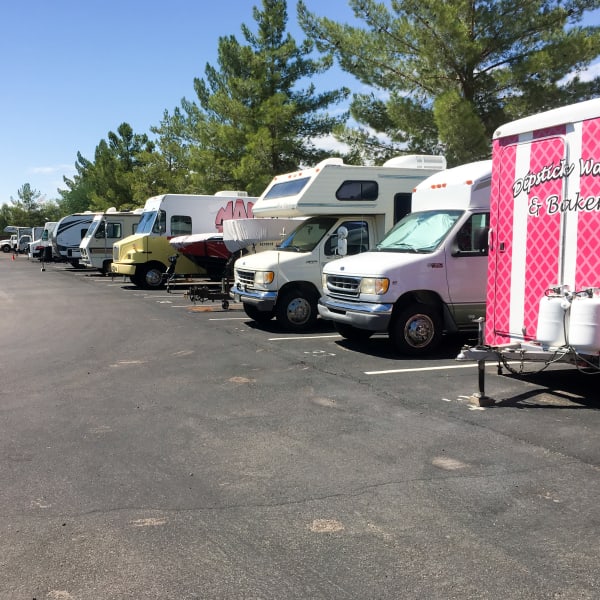 RV and boat parking spaces at StorQuest Self Storage in Canoga Park, California