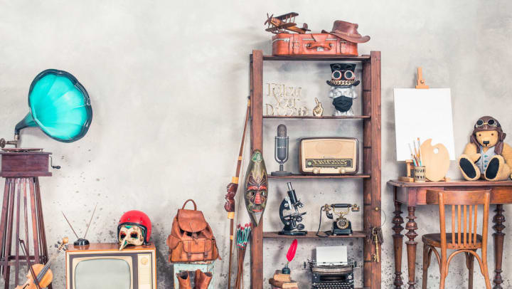 Antique items on display in a store in Brunswick.
