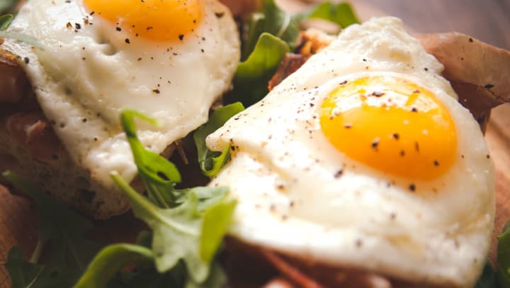 fried eggs and vegetables on toast | eggs in Pooler