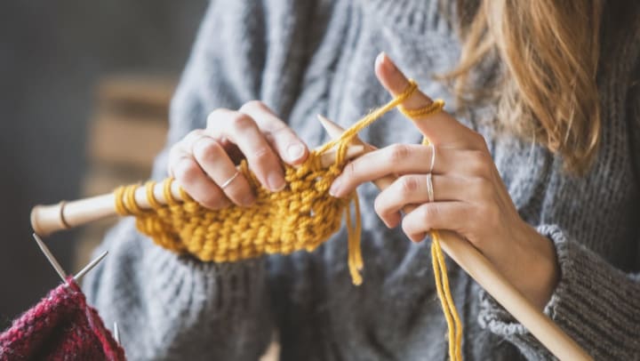close up of person knitting | San Antonio yarn shops