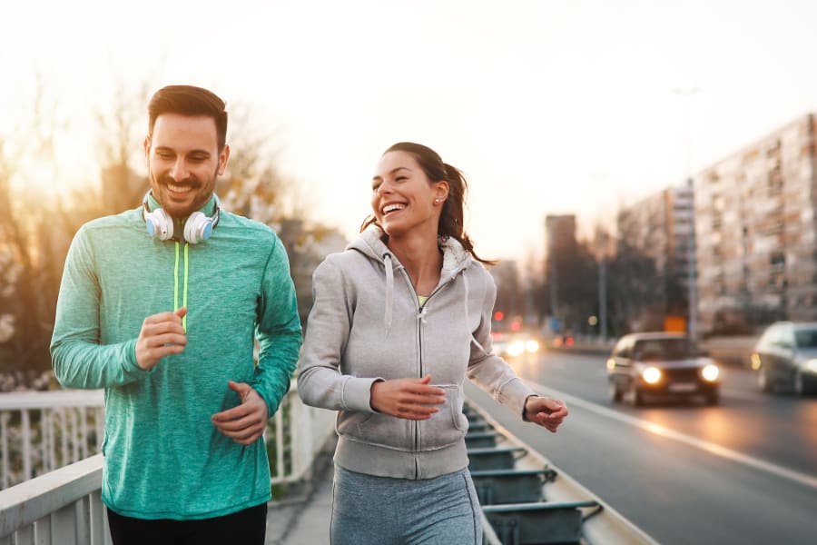 Residents out for a jog near Mia in Palo Alto, California