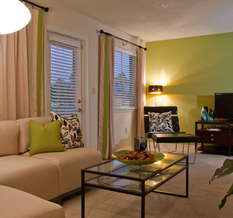 Accent wall and window treatments in a model home at Abaco Key in Orlando, Florida