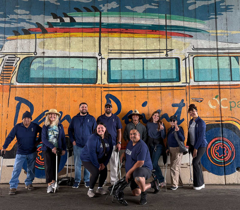 Sequoia team members in Southern California cleaning up a local beach