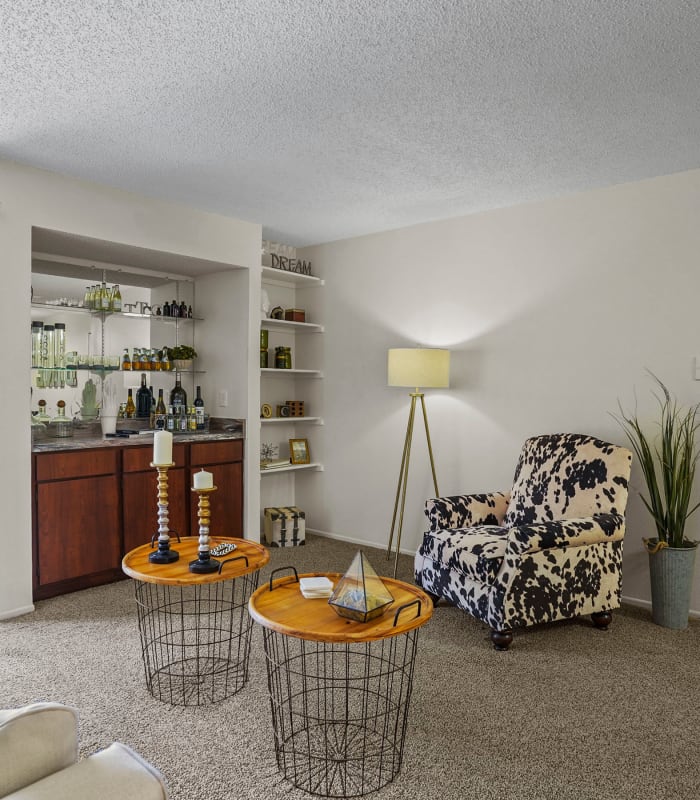 Living room at The Chimneys Apartments in El Paso, Texas