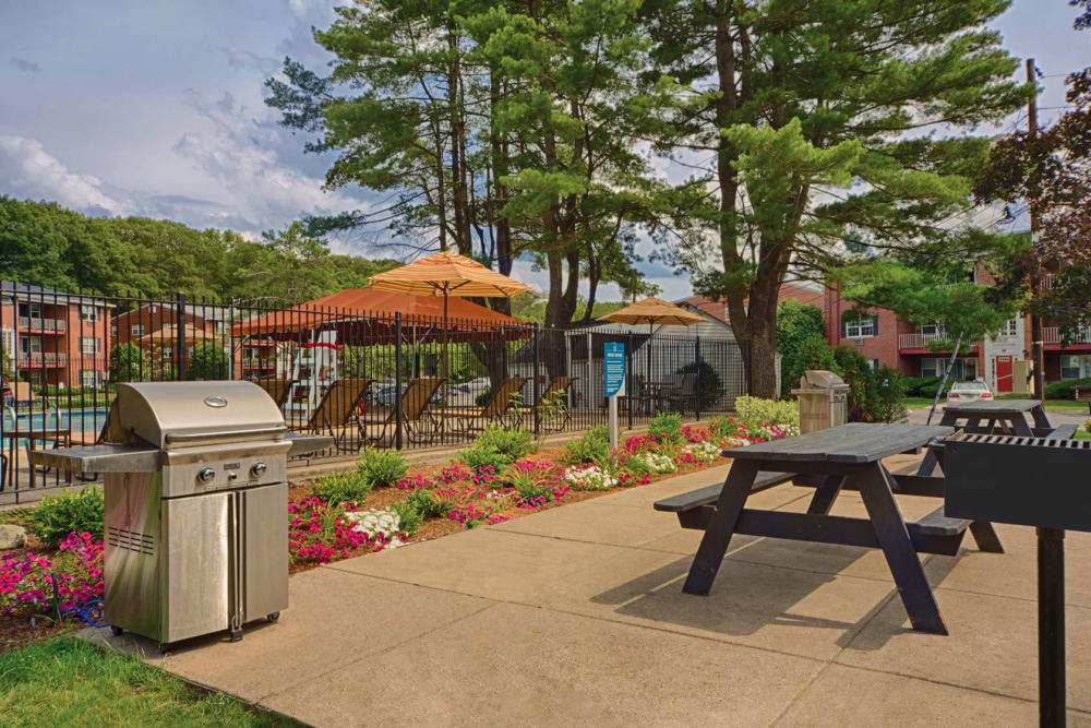 Modern grill area at Eagle Rock Apartments at Framingham in Framingham, Massachusetts