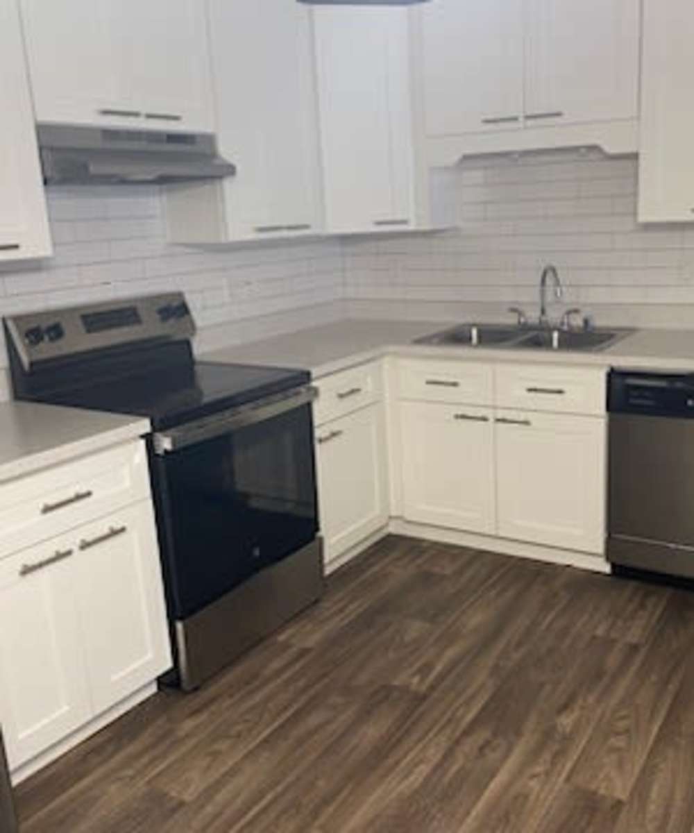 Kitchen area at Amber Glen Apartments in Everett, Washington